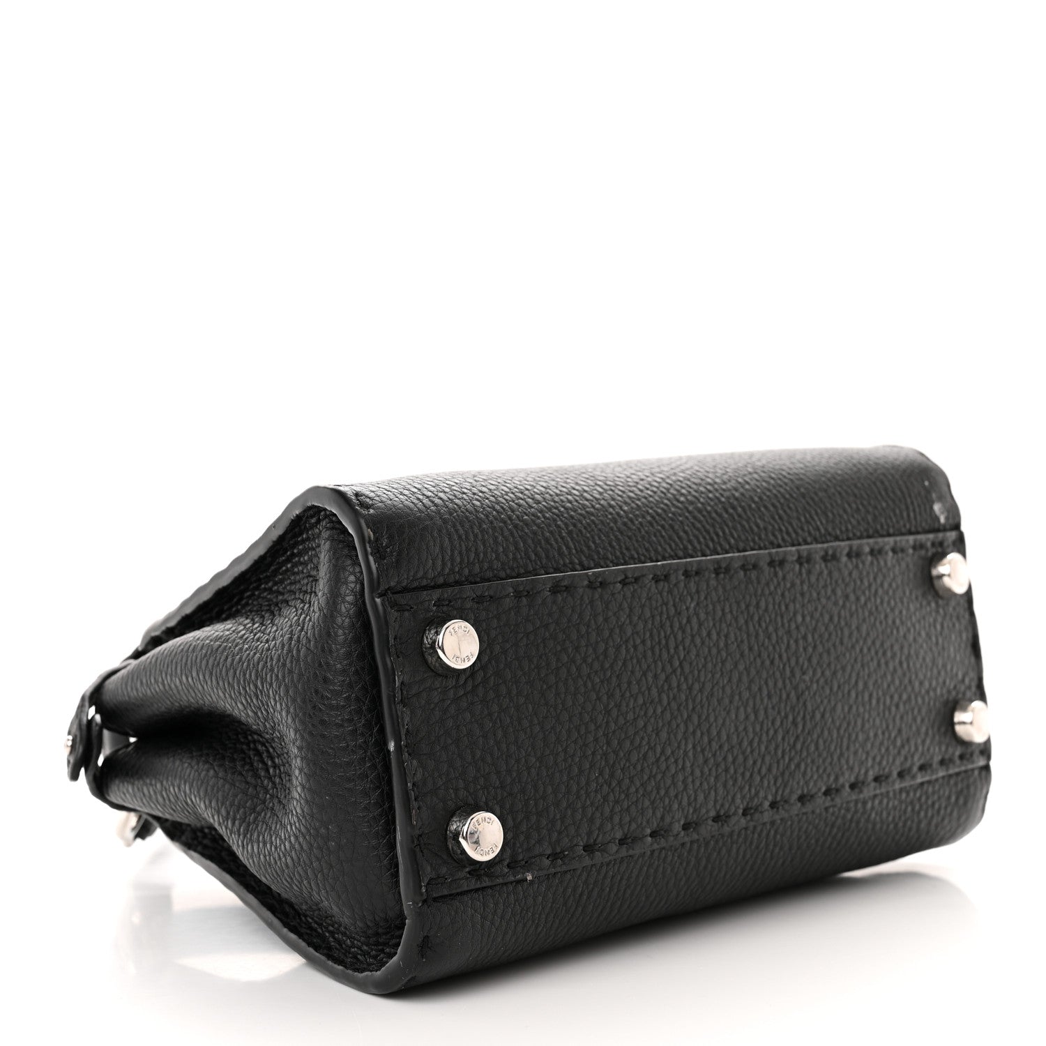 Fendi Cuoio Romano Selleria Bi-Color Mini Peekaboo Iconic Satchel Black Mou 4 of 17