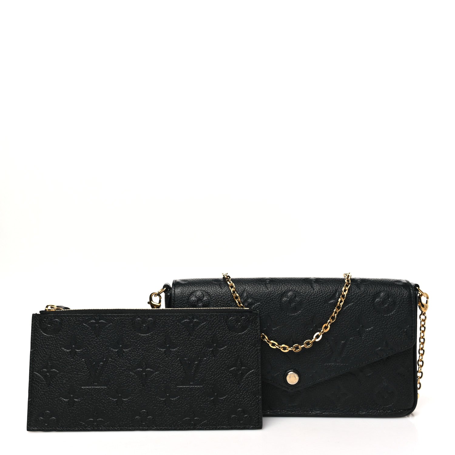Louis Vuitton Empreinte Pochette Felicie Chain Wallet Black 3 of 10
