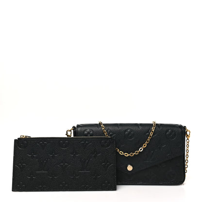 Louis Vuitton Empreinte Pochette Felicie Chain Wallet Black 3 of 10