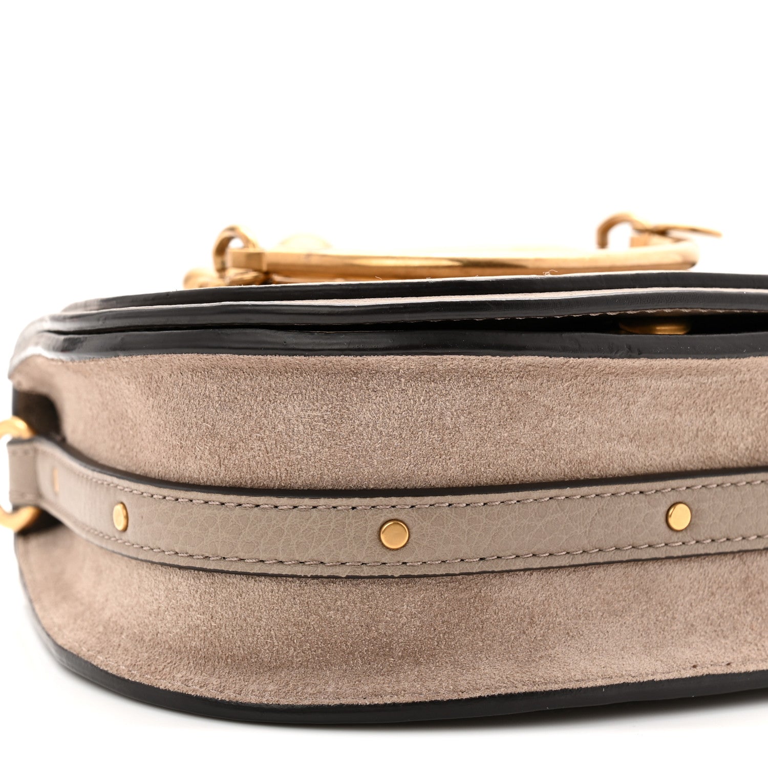 Chloe Calfskin Suede Small Nile Bracelet Bag Motty Grey 9 of 10