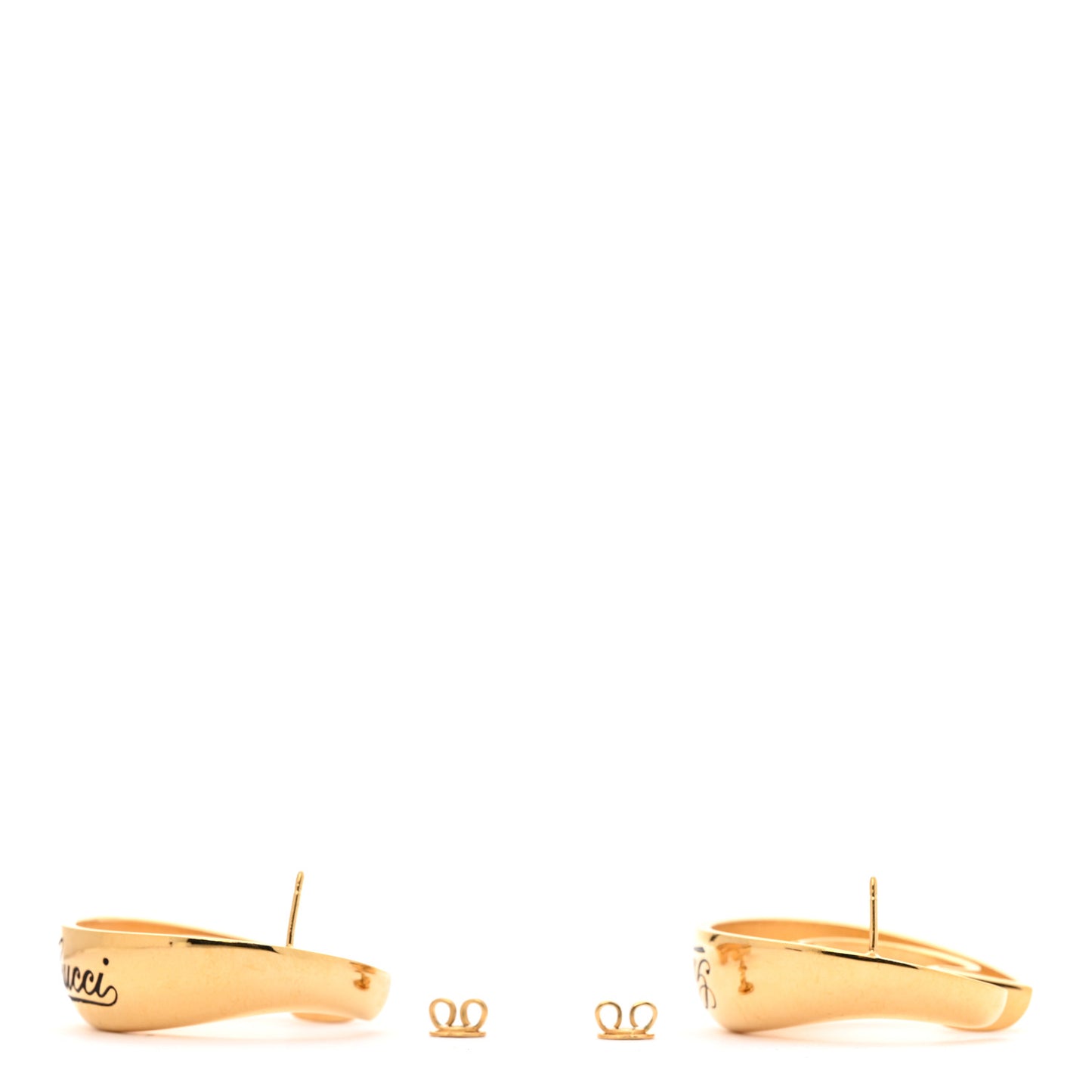 Metal G Motif Ottone Dorato Earrings Gold