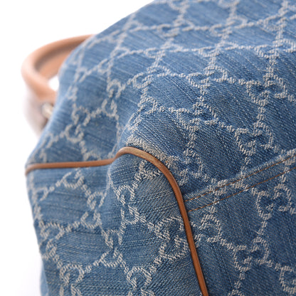 Gucci Denim Monogram Medium Sukey Tote Blue 17 of 20