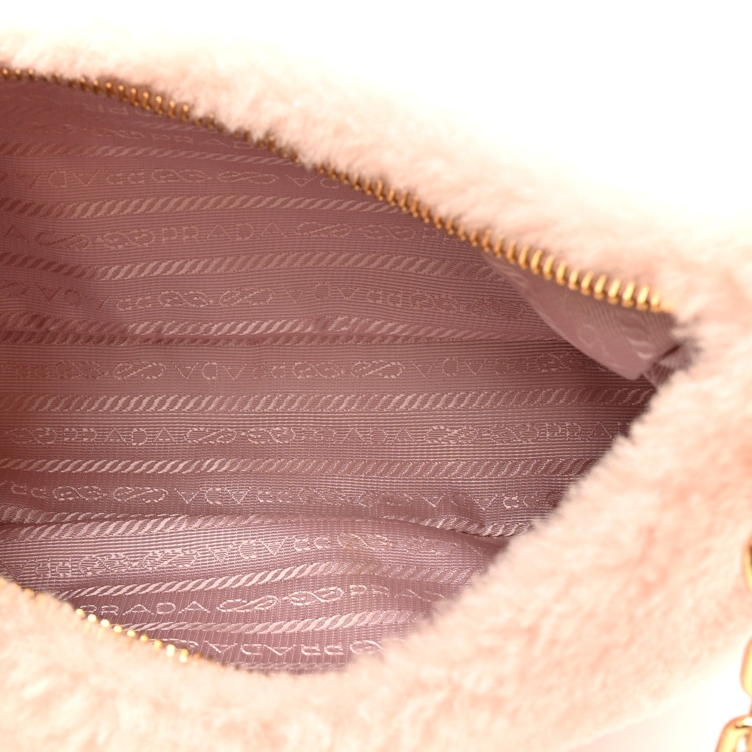 Prada Shearling Nappa Mini Re-Edition Shoulder Bag Orchidea