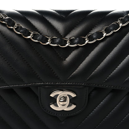 Chanel Lambskin Chevron Quilted Small Double Flap Black 8 of 10