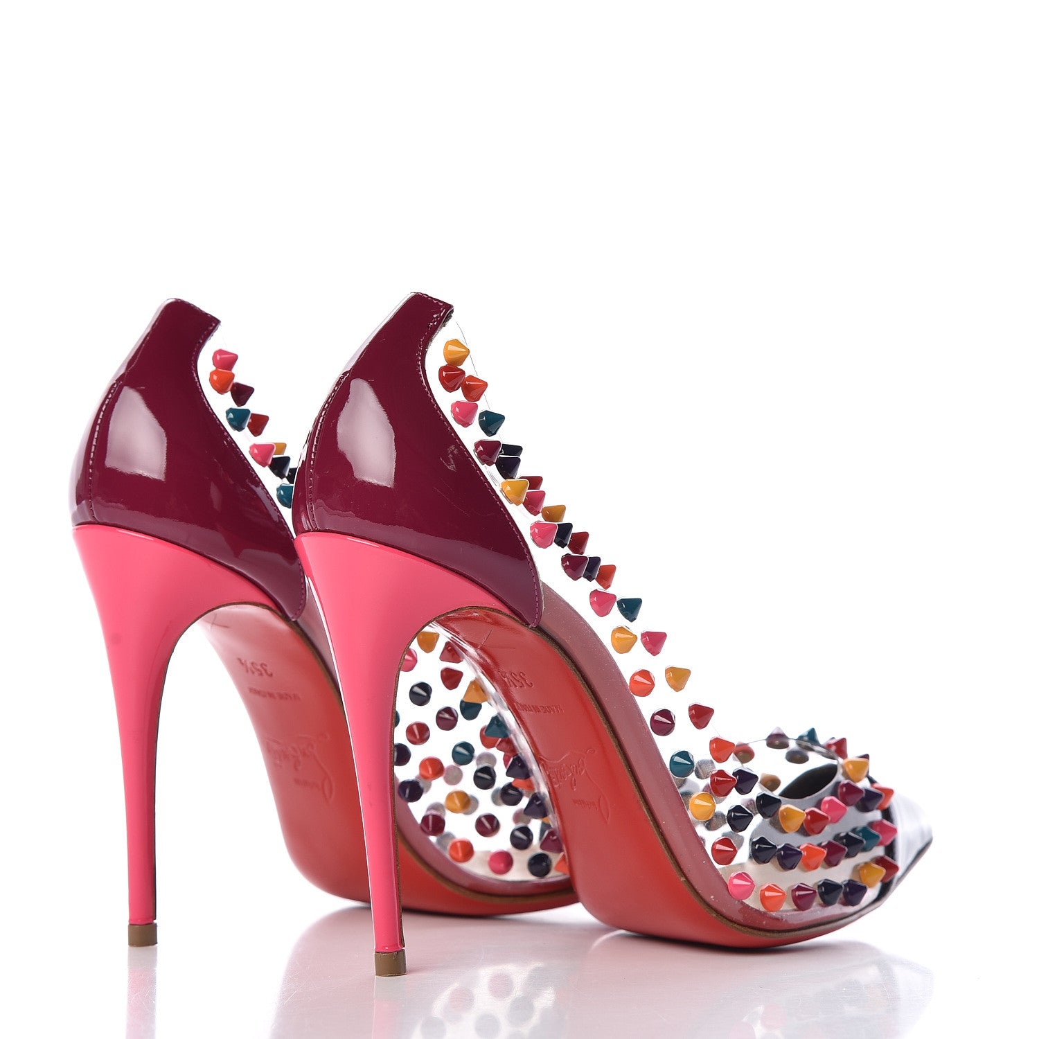 Christian Louboutin Patent PVC Spike Me 100 Pumps 35.5 Multicolor 4 of 7