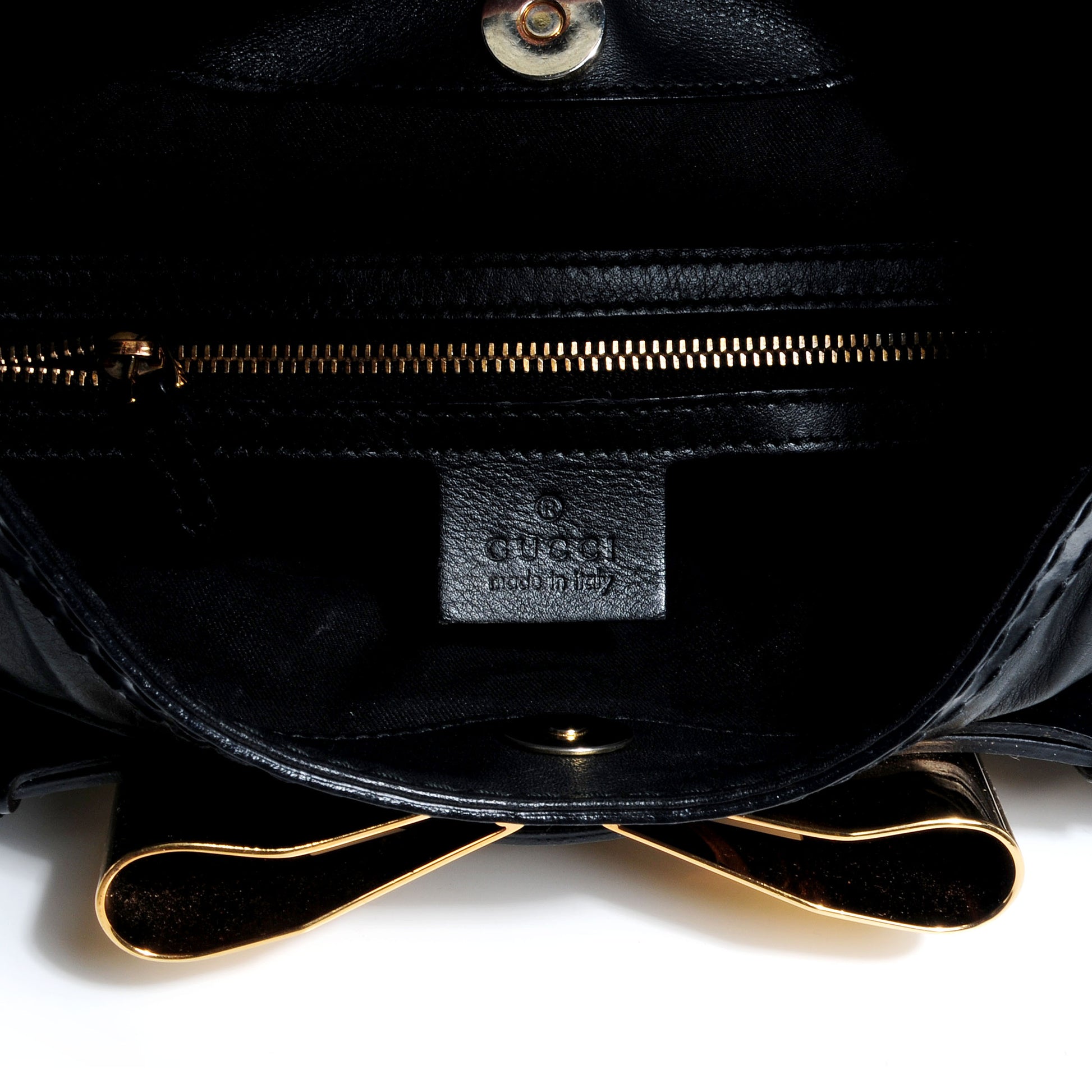Gucci Leather Queen Bow Hobo Black 6 of 7