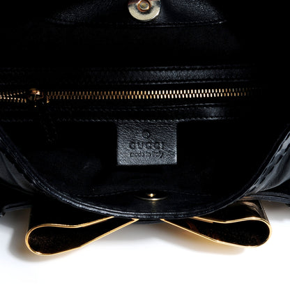Gucci Leather Queen Bow Hobo Black 6 of 7