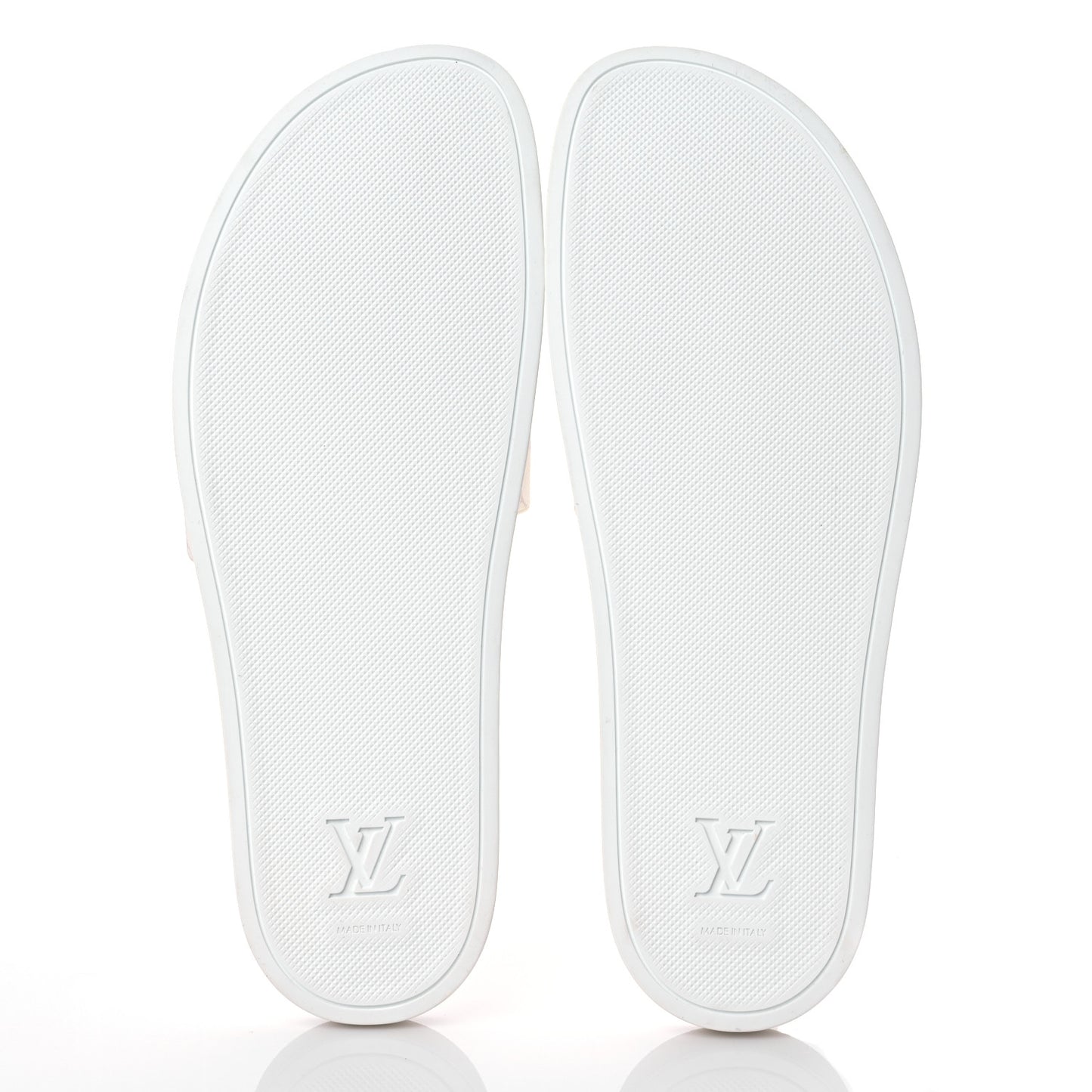 Rubber Monogram Mens Waterfront Mules 11 White