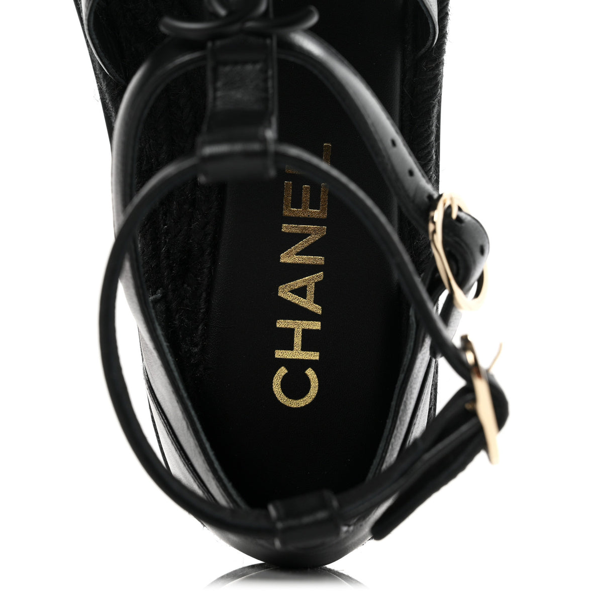 Lambskin Espadrille Sandals 37 Black