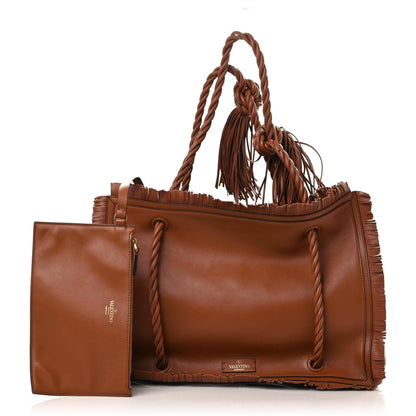 Valentino Garavani Calfskin The Rope Shopper Tan 1 of 12