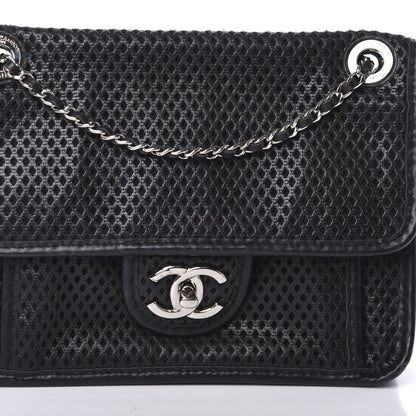 Chanel Metallic Perforated Calfskin Small Up In The Air Flap Black 14 of 18