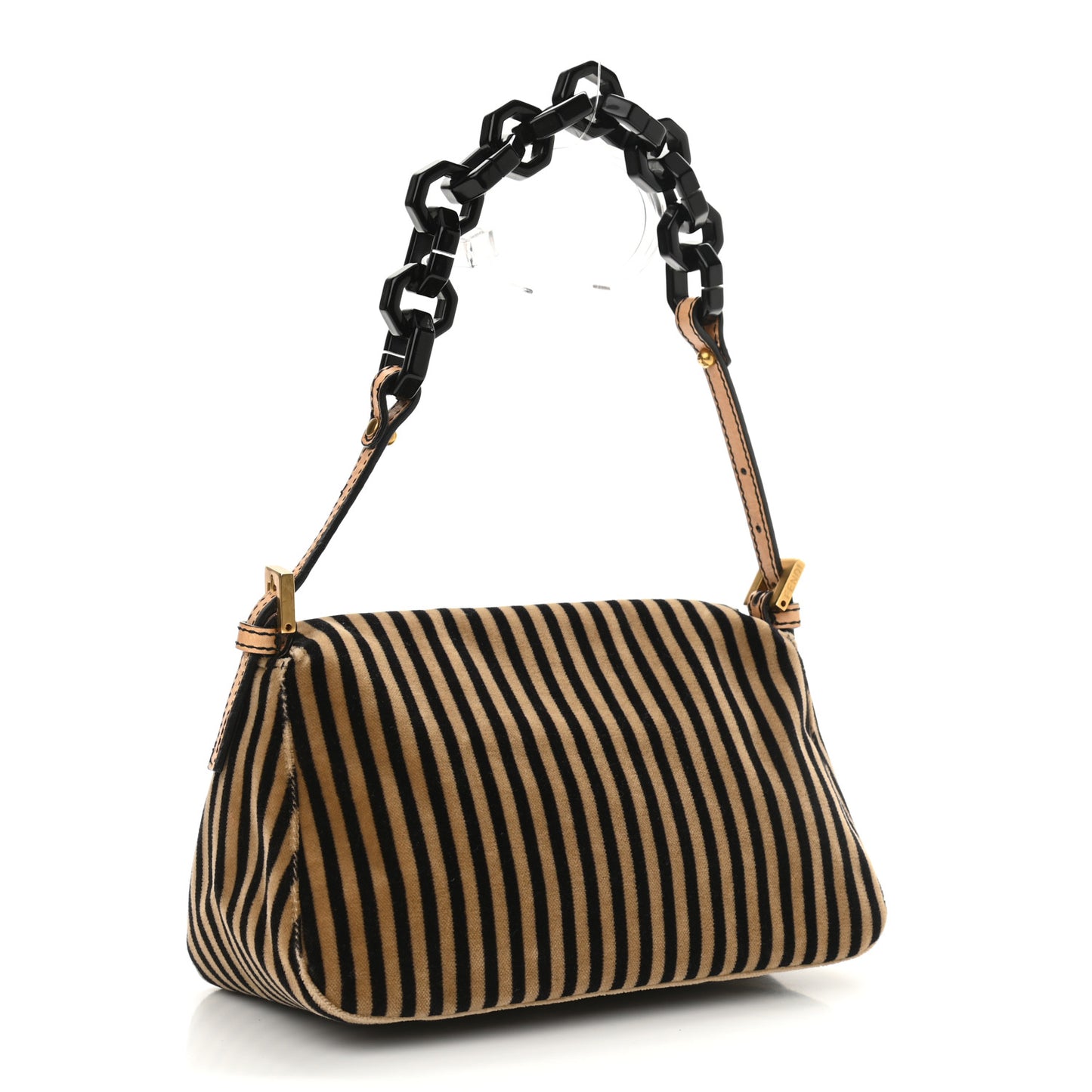 Velvet Striped Mini Mama Black Beige