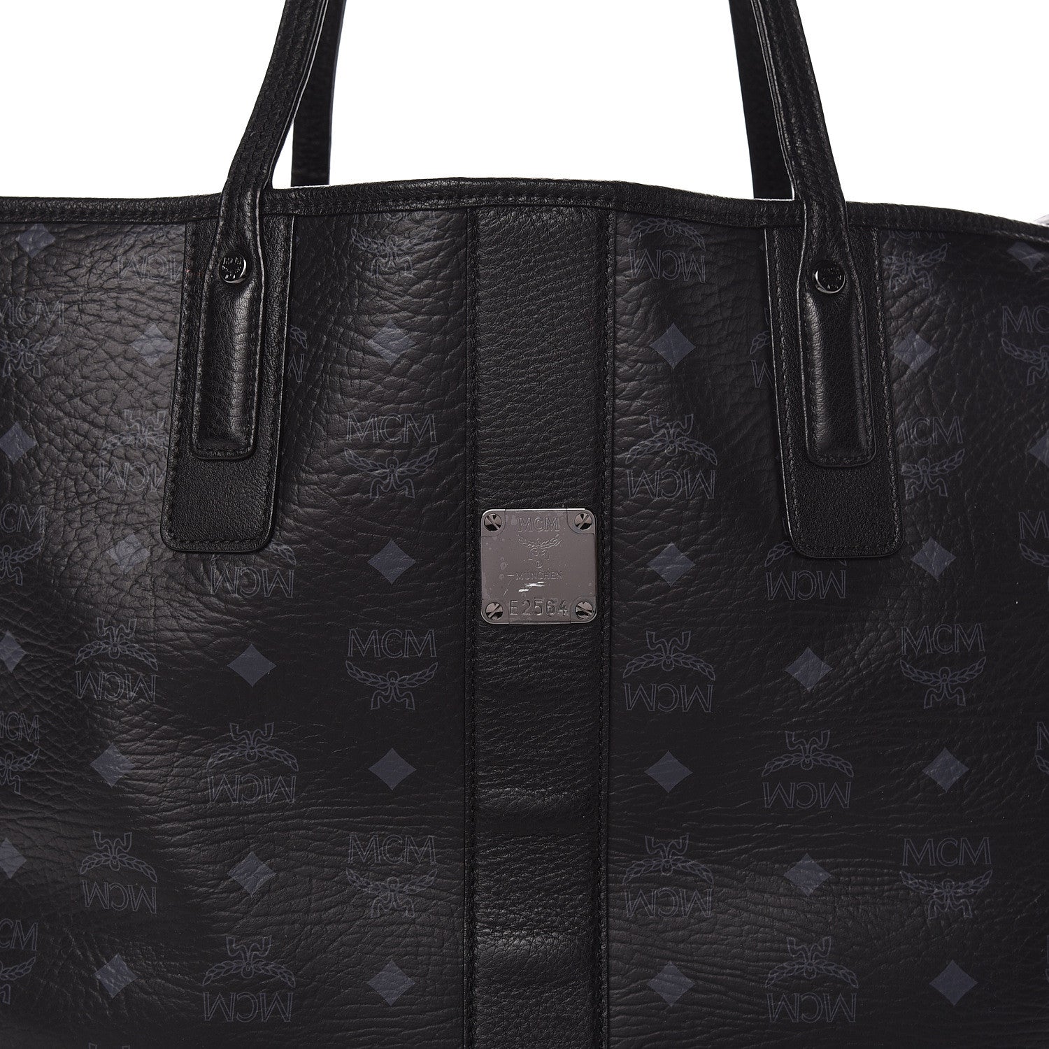 MCM Visetos Large Liz Reversible Shopper Tote Black 14 of 22