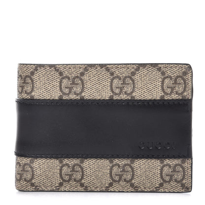 Gucci GG Supreme Monogram Bi-Fold Wallet Black 1 of 9