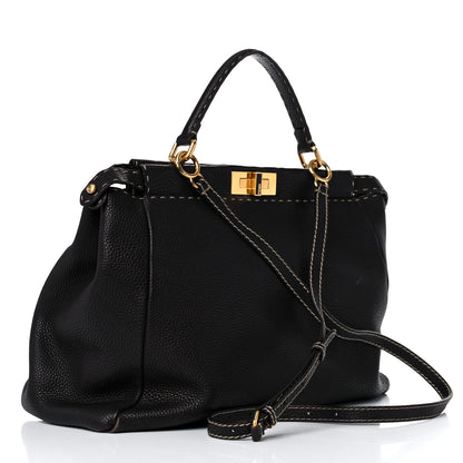 Fendi Cuoio Romano Selleria Large Peekaboo Iconic Satchel Moro 2 of 15