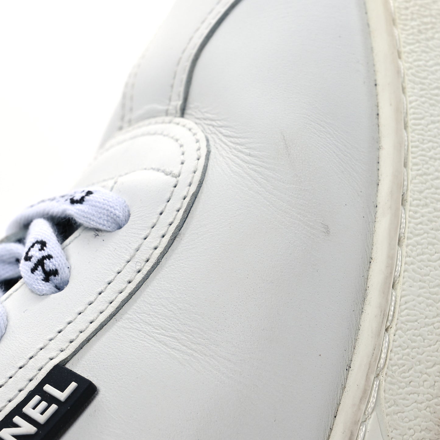 Calfskin Womens CC Sneakers 38.5 White