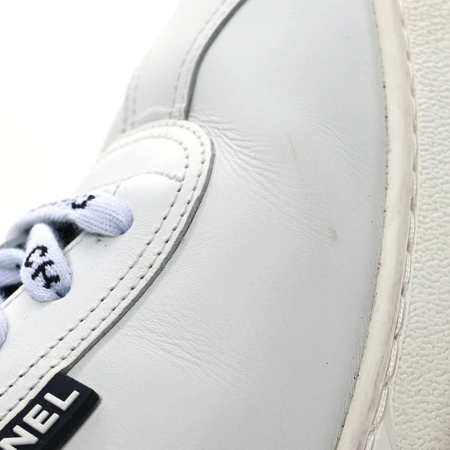Chanel Calfskin Womens CC Sneakers 38.5 White 11 of 13