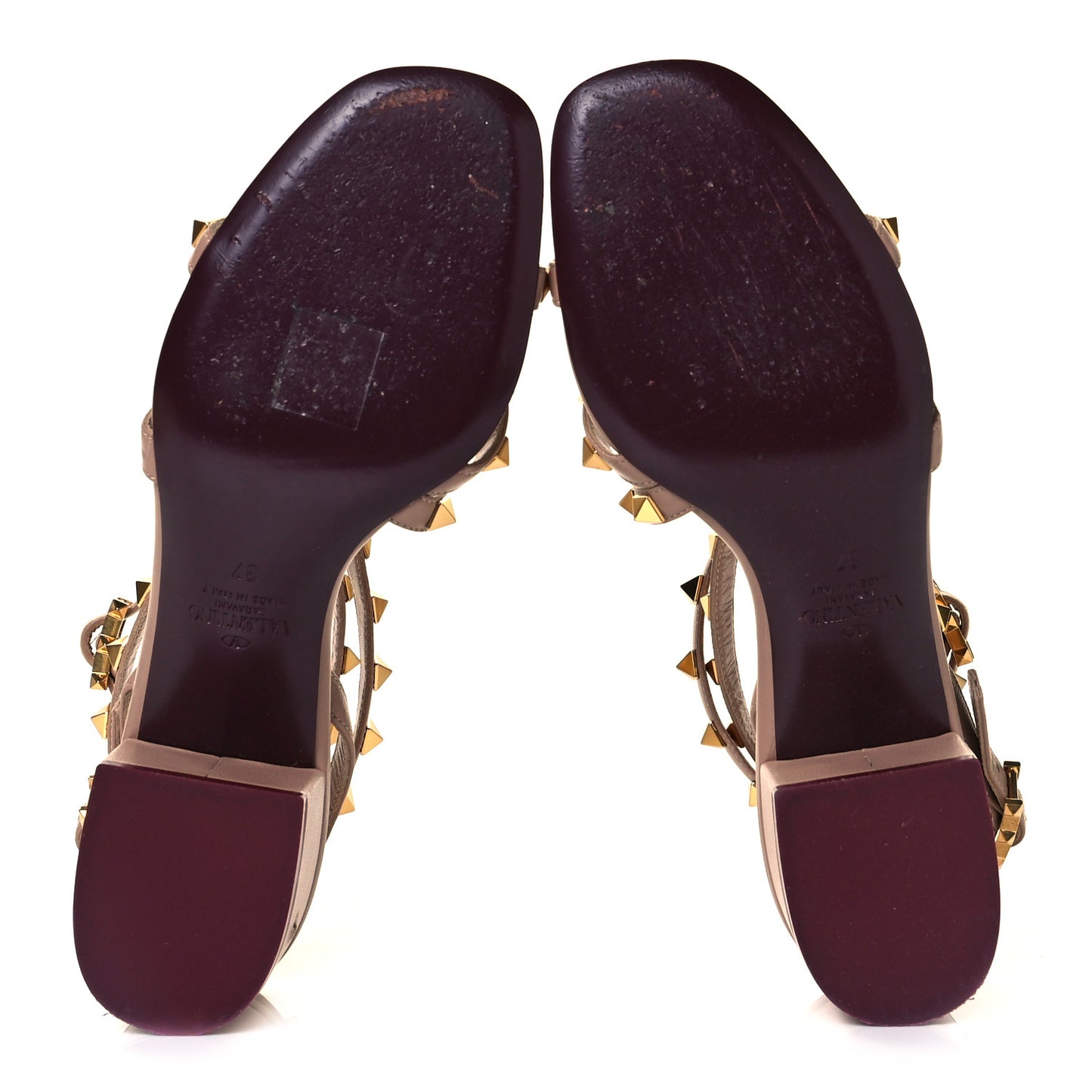 Nappa Rockstud Flair Ankle Wrap 45mm Sandals 37 Rose Cannelle