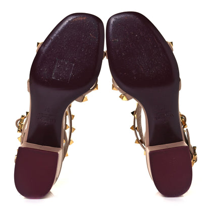 Valentino Garavani Nappa Rockstud Flair Ankle Wrap 45mm Sandals 37 Rose Cannelle 5 of 8
