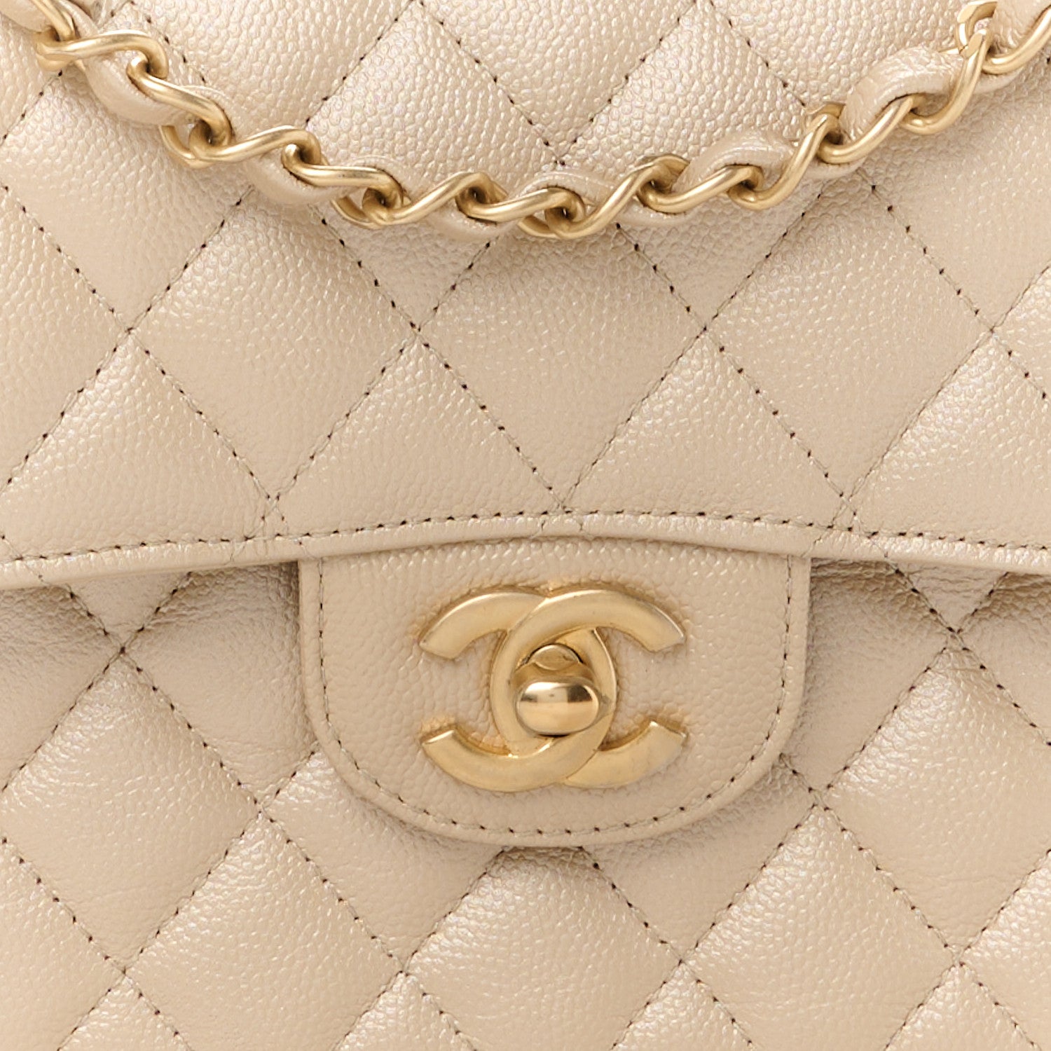 Chanel Metallic Caviar Quilted Small Double Flap Gold 9 of 12
