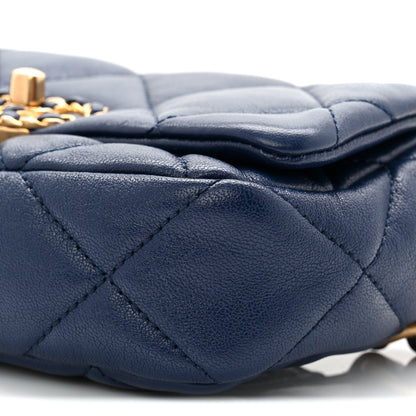 Chanel Goatskin Quilted Chanel 19 Waist Bag Dark Blue 10 of 10