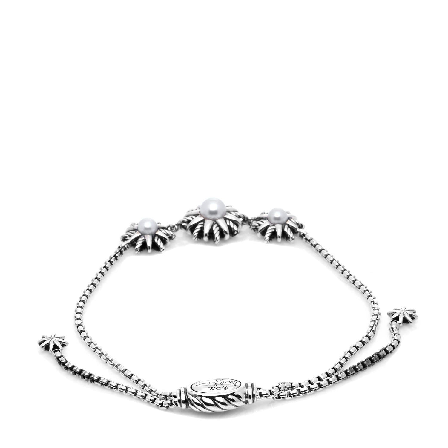David Yurman Sterling Silver Pearl Starburst Bracelet 3 of 5