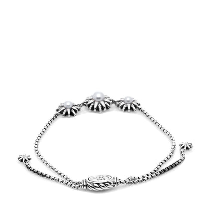 David Yurman Sterling Silver Pearl Starburst Bracelet 3 of 5