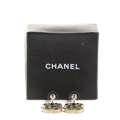 Chanel Crystal CC Dangle Earrings Dark Blue Gold 5 of 5