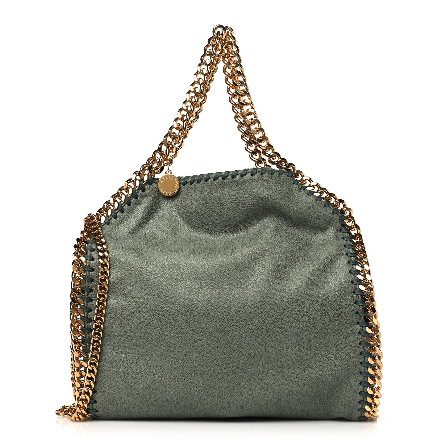 Shaggy Deer Mini Falabella Fold Over Tote Stone Green