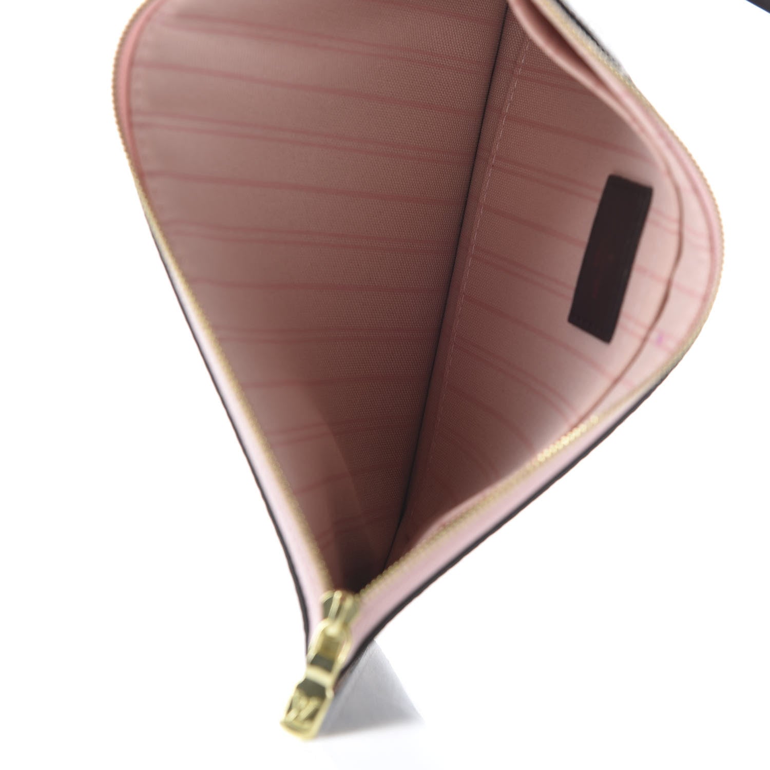 Louis Vuitton Damier Ebene Neverfull MM GM Pochette Rose Ballerine 5 of 9