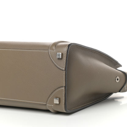 Celine Drummed Calfskin Micro Luggage Souris 8 of 8
