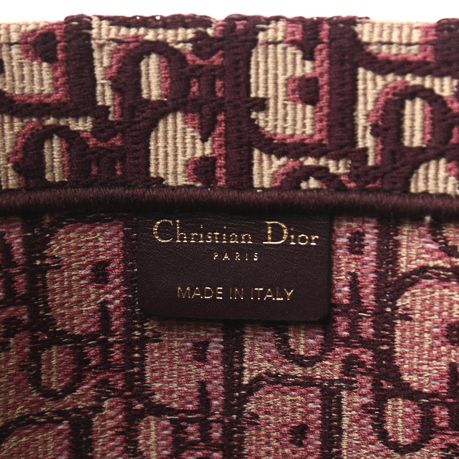 Christian Dior Oblique Large Book Tote Burgundy Multicolor 6 of 13