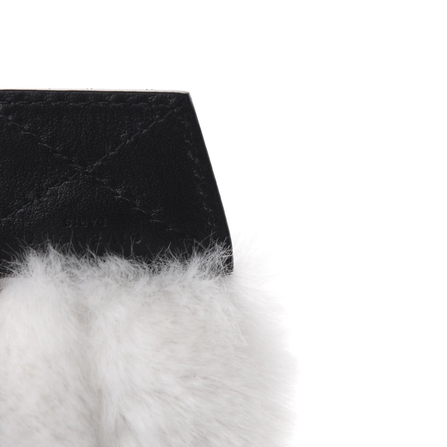 Faux Fur Logo Bag Strap White