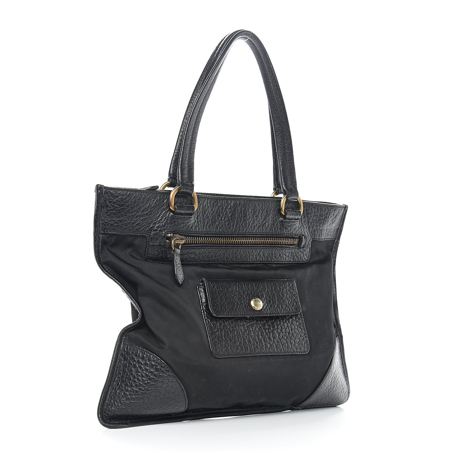 Prada Tessuto Nylon Cervo Deerskin Tote Black 2 of 11