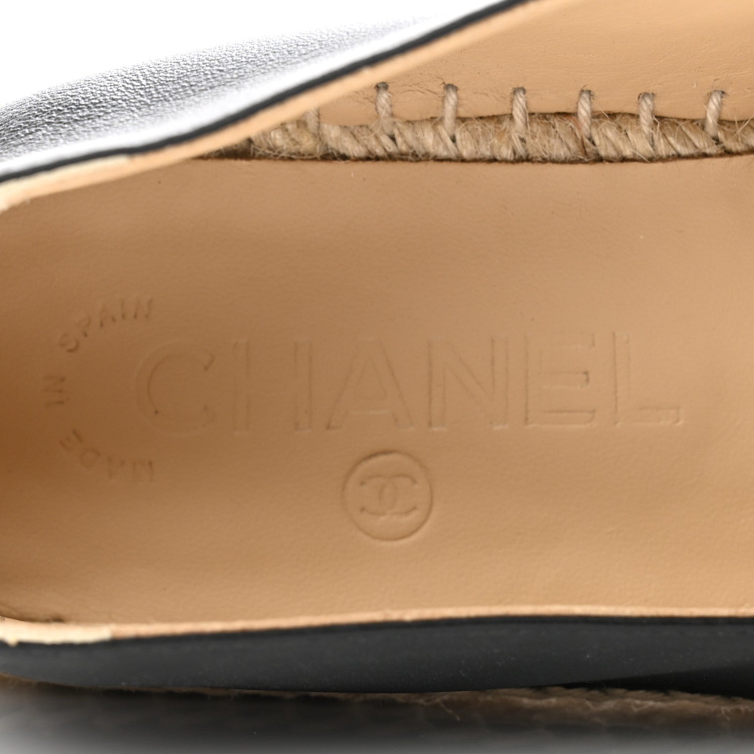 Chanel Lambskin CC Espadrilles 37 Black 6 of 10