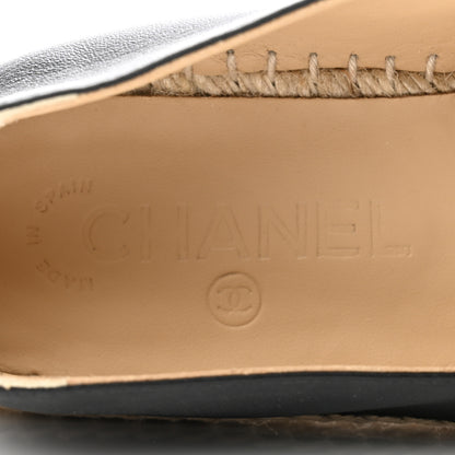 Chanel Lambskin CC Espadrilles 37 Black 6 of 10