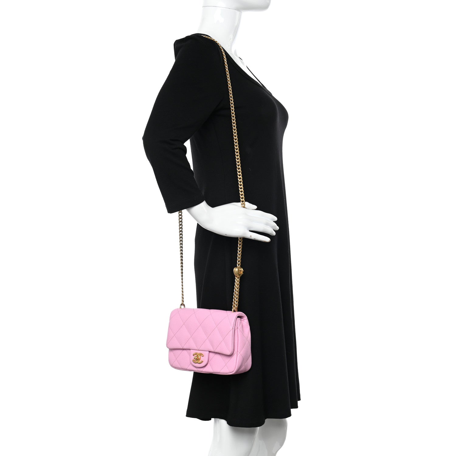 Chanel Caviar Quilted Mini Sweetheart Flap Lilac 2 of 10