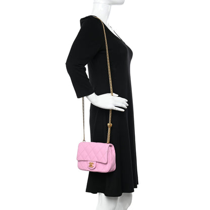 Chanel Caviar Quilted Mini Sweetheart Flap Lilac 2 of 10