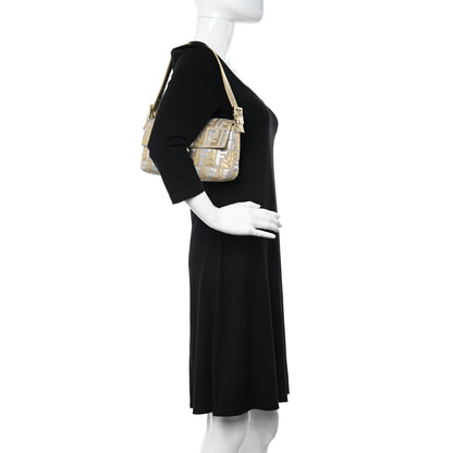 Fendi Metallic Lurex Zucca Baguette Gold Silver 2 of 14