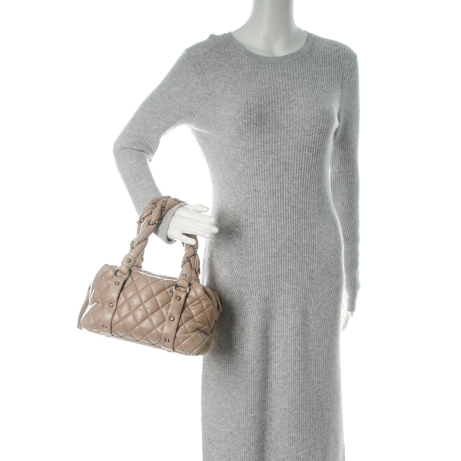 Chanel Distressed Lambskin Lady Braid Small Tote Taupe 2 of 10