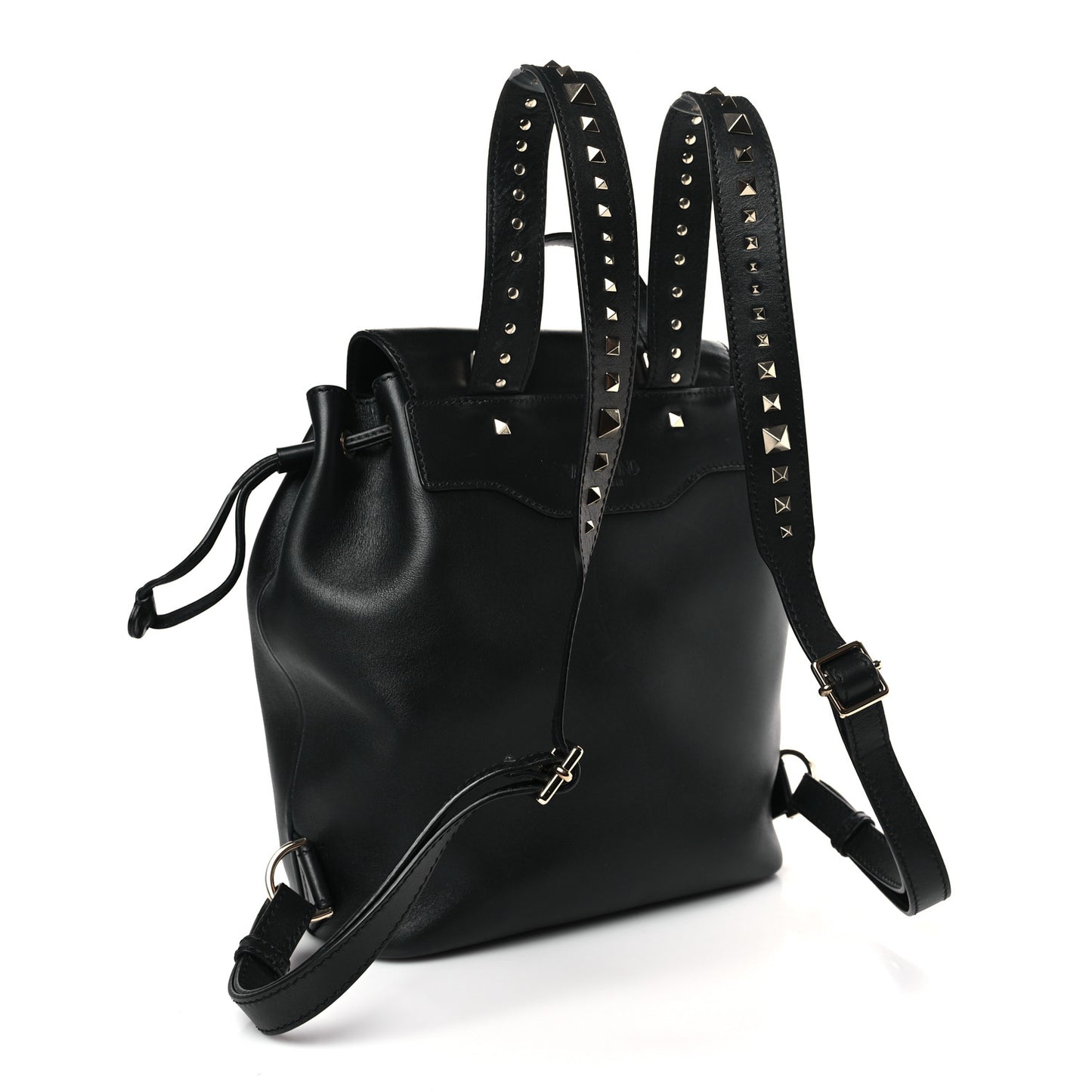 Vitello Rockstud Demilune Backpack Black