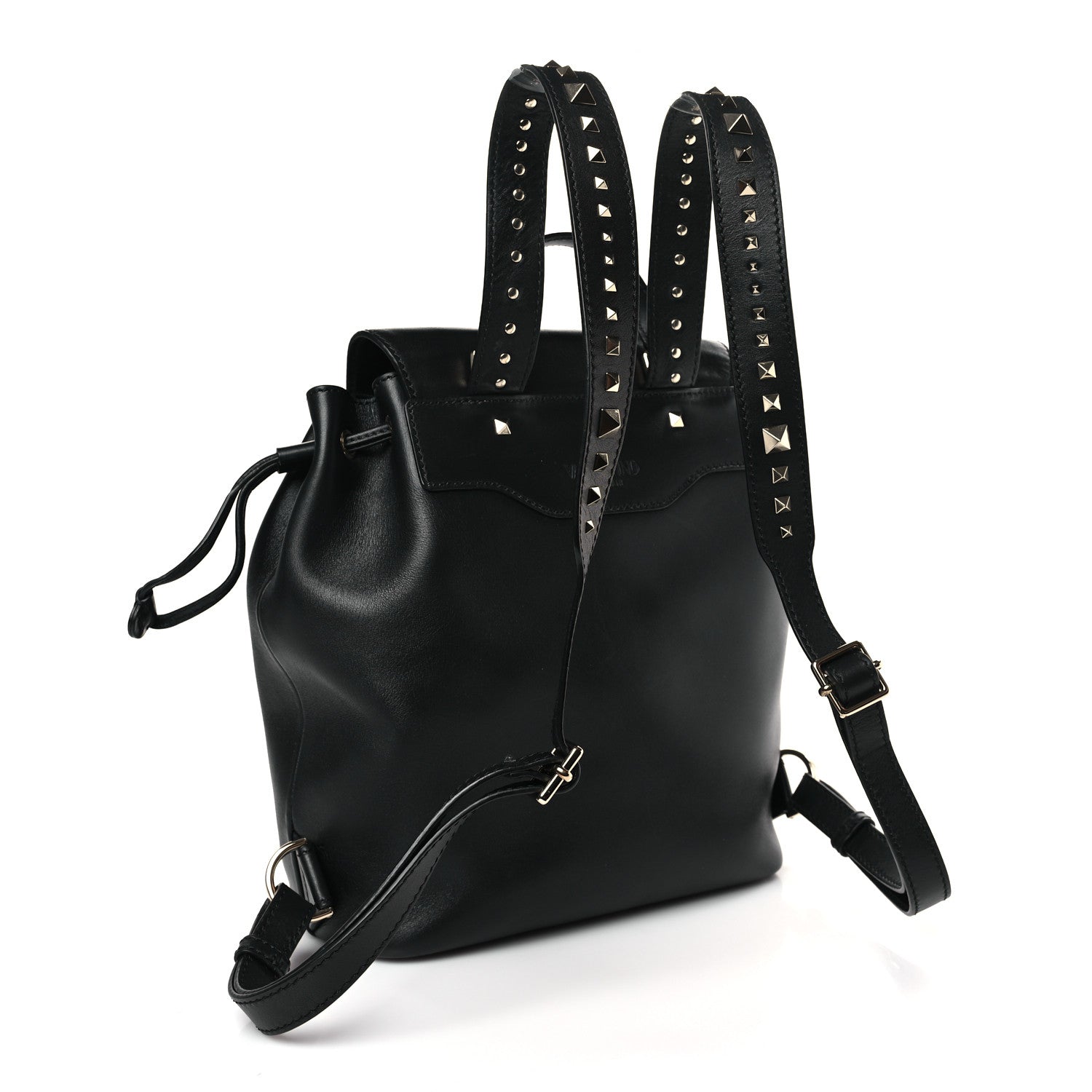 Valentino Garavani Vitello Rockstud Demilune Backpack Black 3 of 8