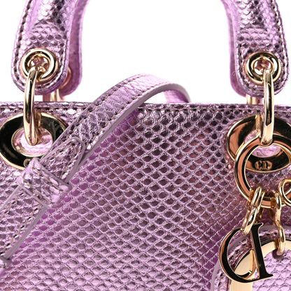 Christian Dior Metallic Karung Micro Lady Dior Light Purple 7 of 9