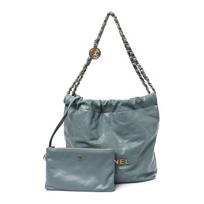 Chanel Shiny Calfskin Quilted Small Chanel 22 Grey 4 of 12