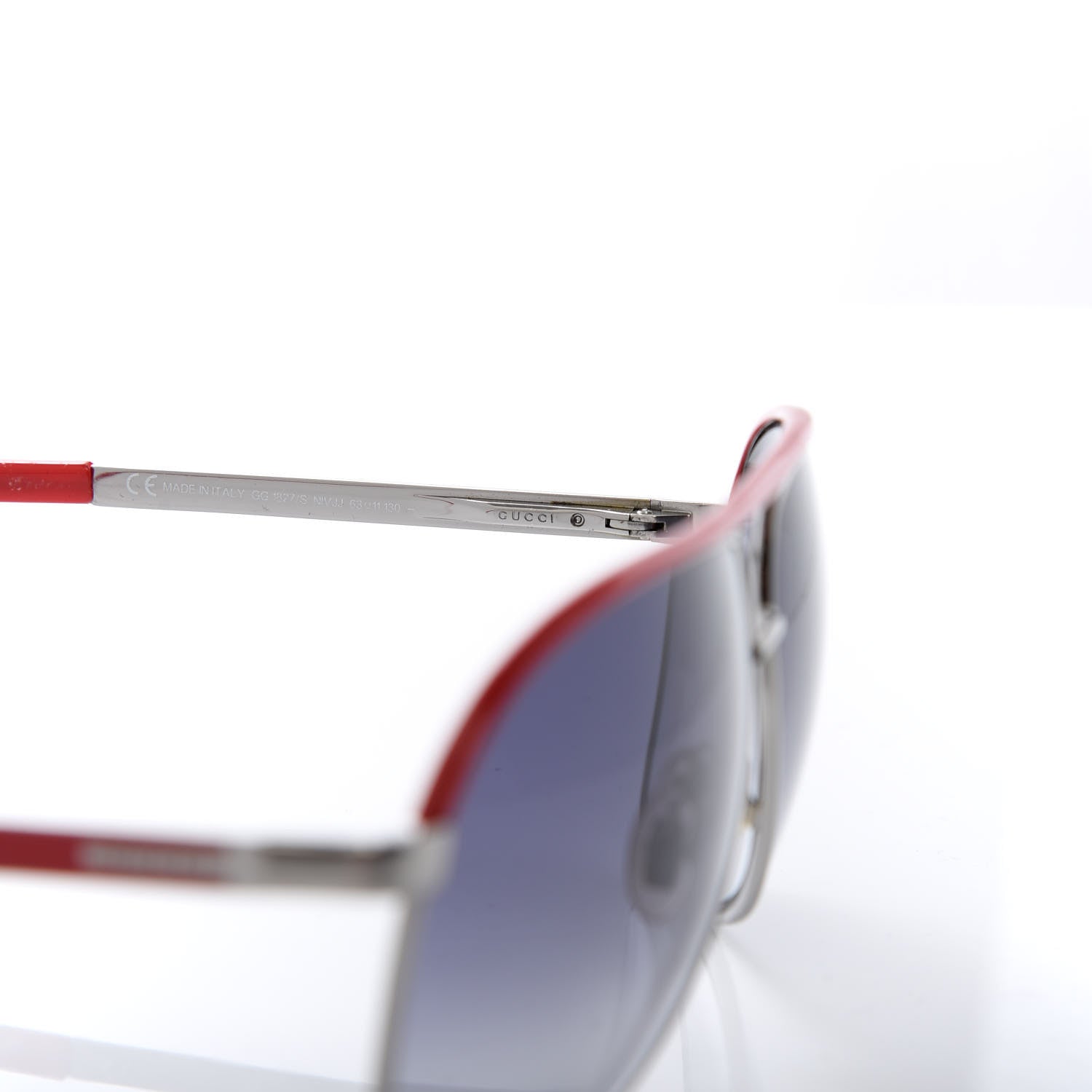 Gucci Aviator Sunglasses GG 1827/S Red Silver 6 of 6