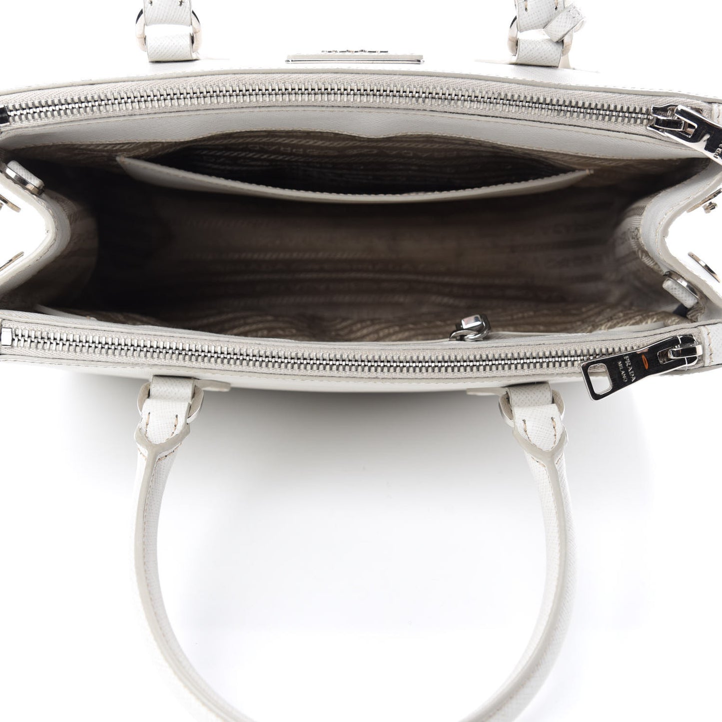 Saffiano Small Galleria Double Zip Tote Talco