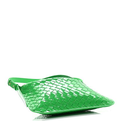Bottega Veneta Brushed Calfskin Intrecciato Cradle Fold Over Shoulder Bag Parakeet 4 of 9