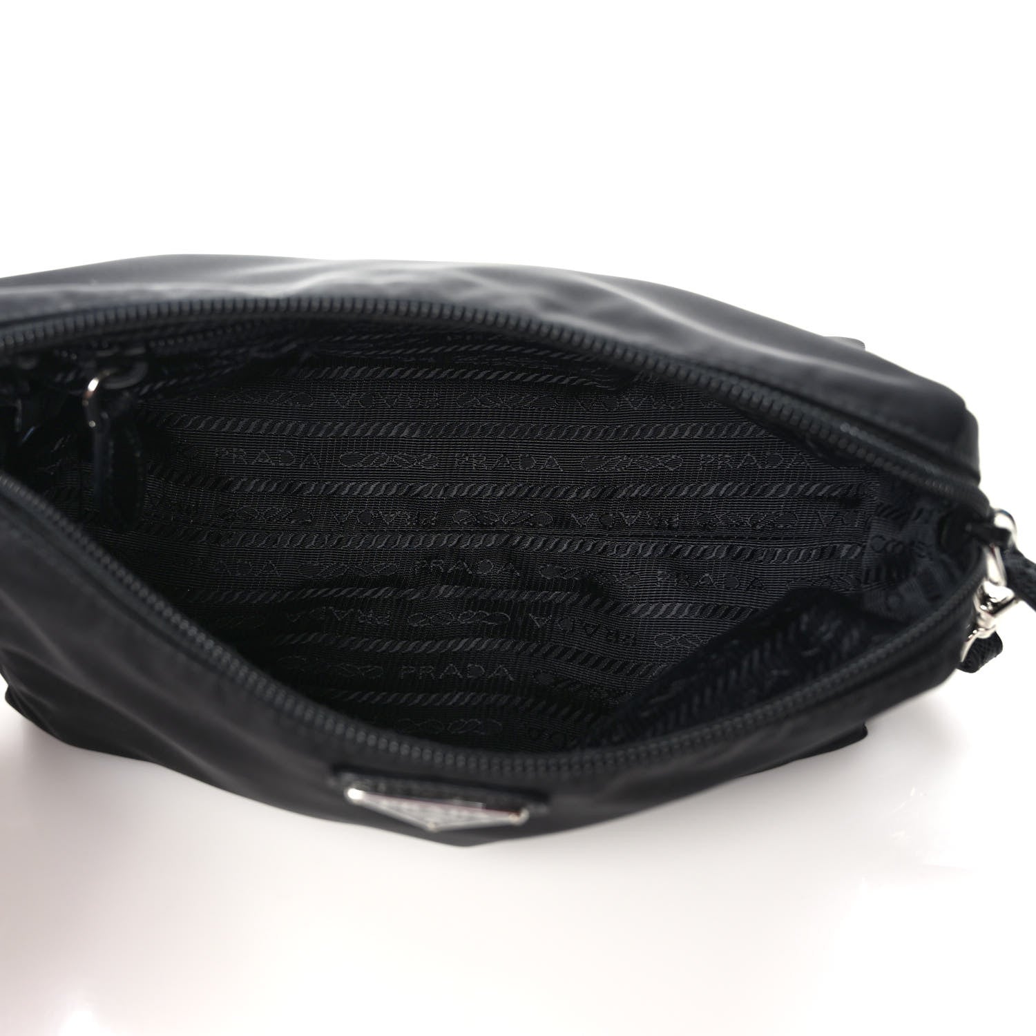 Prada Tessuto Nylon Saffiano Wristlet Black 5 of 6