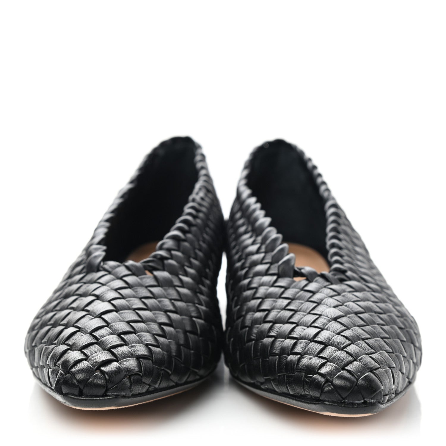 Bottega Veneta Nappa Intrecciato Almond Flats 40.5 Black 2 of 7