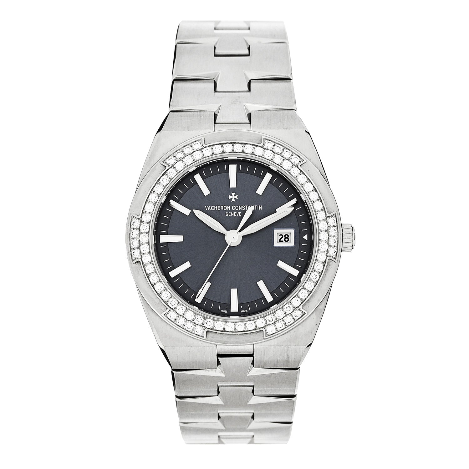 Vacheron Constantin Stainless Steel Diamond Bezel 33mm Overseas Quartz Watch Blue 1225V/200A-B590 1 of 6